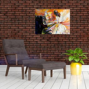 Tablou - Femeia cântând la pian (70x50 cm)