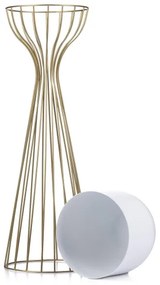 Ghiveci metalic de flori LOFT 68x20 cm auriu/alb