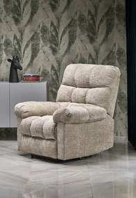 Fotoliu recliner Amore stofa bej H100 cm