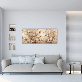 Tablou - Pictură de păsări de epocă II. (120x50 cm)