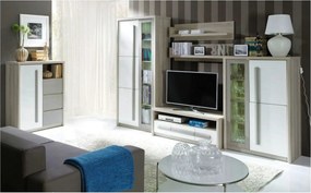 Mobila living clasic modern ROMA A, stejar ferrara/alb, PAL laminat, c