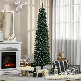 Brad de Craciun cu zapada artificiala190cm, Brad verde cu baza detasabila, decoratiune de Craciun, verde HOMCOM | Aosom Romania