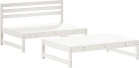 vidaXL Set mobilier relaxare grădină, 2 piese, alb, lemn masiv de pin