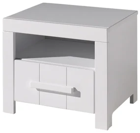 Set Mobilier Cameră Copii ERIK, pat 90x200 cm, dulap cu 3 uși, noptieră și sertar, alb – Vipack