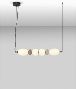 Pendul LED decorativ ceramic mocha, gri, alb, PALLINA