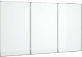 vidaXL Tablă magnetică pliabilă, alb, 180x80x1,7 cm, aluminiu