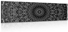 Tablou Mandala în stil vintage în design alb-negru