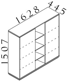 Dulap înalt Creator 162,8 x 44,5 x 150,7 cm, alb / antracit