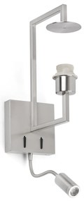 Aplica perete cu reader LED design clasic FRAME nickel/alb