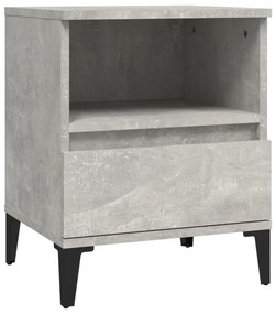 821818 vidaXL Noptiere, gri beton, 40x35x50 cm