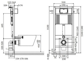 Rezervor wc incastrat Cersanit Aqua 72, pneumatic