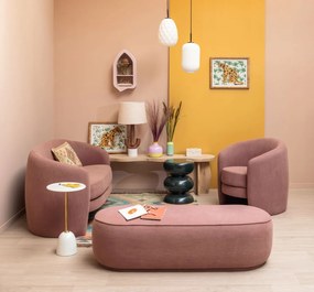 Set canapea, fotoliu si bancheta, stofa, Marsala