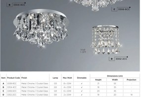 Plafoniera eleganta design modern Hanna 6L 3306-6CC SRT