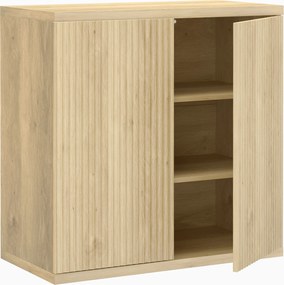 HOMCOM Bufet living, corp de depozitare modern cu uși cu închidere silențioasă și rafturi reglabile, 78 x 39 x 79 cm, stejar | Aosom Romania