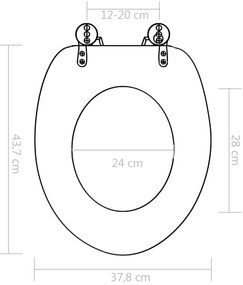 Capac WC cu inchidere silentioasa, MDF, design portelan 1, Portelan, Da