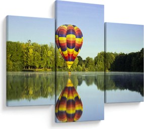 Tablou cu balon cu aer cald pe un lac (90x60 cm)