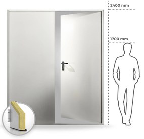 Usa metalica dubla blat 65 mm din otel si izolatie termica vata minerala 1600(800+800), 2400, ST