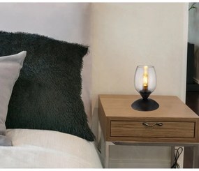 Veioza/Lampa de masa design decorativ KUWAITA negru/fumuriu