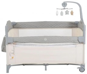 Patut pliant transformabil in tarc copii NOVOKIDS™ Indiana NEST, 62X125 cm, 2 Niveluri, Jucarie Carusel muzical, Fermoar acces lateral, Geanta bebe,