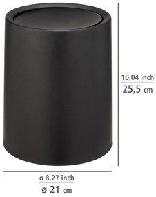Wenko Coș de gunoi cu capac basculant Atri 6 l, negru