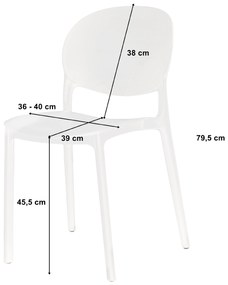 Scaun din plastic alb RAWA