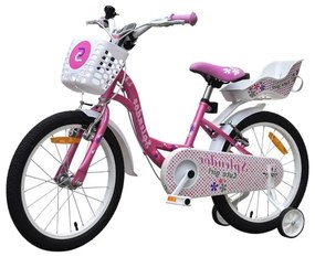 Bicicleta pentru copii NOVOKIDS™ Splend'Or Boom PRO Edition, Cu cosulet pentru papusi, Roti 20" inch, Maxim 50 kg, Cadru din otel, Roti ajutatoare