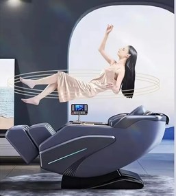 RESIGILAT- Fotoliu de masaj PRIMUS CONFORT, cu Incalzire, Bluetooth, Display, Ecran tactil, Zero Gravity, 2 Boxe, Moduri Automate, Suport Picioare extensibil, Piele Ecologica Premium, Auriu