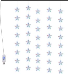 vidaXL Instalație lumini tip perdea stele 200 LED multicolor 8 funcții