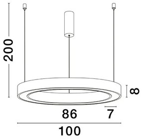 Pendul LED dimabil design modern MORBIDO negru 100cm