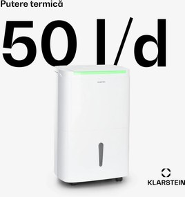 Klarstein DryFy Connect 50 Smart, Dezumidificator de aer, WiFi, Compresie, 50l/zi, 45-55m², Alb