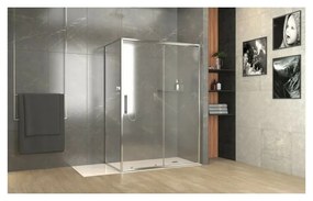 Cabina de dus dreptunghiulara Inter Ceramic cu usa glisanta 120x90 cm crom lucios - transparent