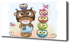 Imprimare tablou canvas Ursul și owl