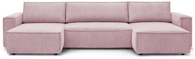 Canapea extensibila in forma de U Culoare Roz deschis, SMART