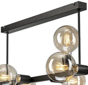 Lustră pe tijă ASTRID 8xE27/60W/230V negru