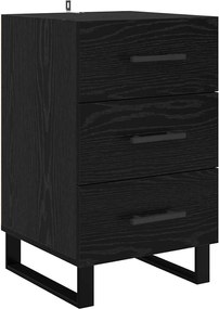 vidaXL Dulap de noapte Stejar Negru 40 x 40 x 66 cm Lemn compozit