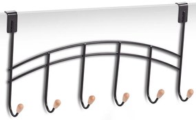 Cuier usa 6 carlige, Negru, 41x21 cm, Zeller