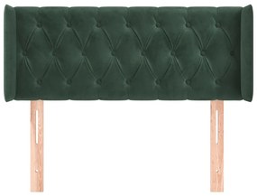 Tablie pat cu aripioare verde inchis 93x16x78 88 cm catifea 1, Verde inchis, 93 x 16 x 78 88 cm