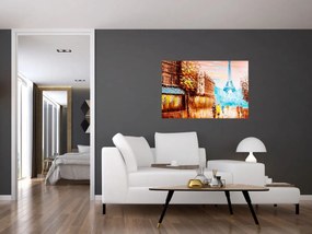 Tablou - Vremea ploioasă și Turnul Eiffel (90x60 cm)