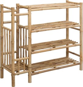 vidaXL Raft pentru încălțăminte cu raft natural 88 x 27 x 80 cm Bambus
