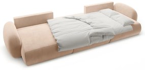 Colțar bej extensibil/cu spațiu de depozitare cu tapițerie din catifea (în formă de "U") Tonale – Cosmopolitan Design