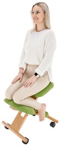 Scaun genunchi ergonomic, verde  fag, GROCO