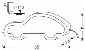 Lampă LED de birou pentru copii CAR LED/11W/230V, neagră