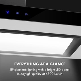 Ilona Brilliant Edition, hotă de perete, 90 cm, 622 m³/h, touch, negru