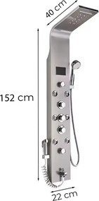 Panou de duș cu hidromasaj Aquapro crom