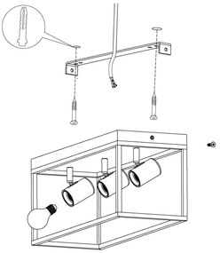 Eglo 98333 - Plafonieră SILENTINA 3xE27/40W/230V