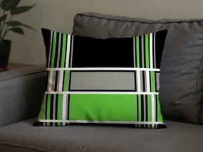 Fața de perna din policoton KARO POLY 50x70 cm, verde
