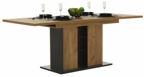 Masa dining, stejar craft auriu   grafit gri, 155-204x86 cm, FIDEL