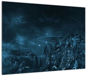 Tablou pe sticlă - Misiune extraterestră (70x50 cm)