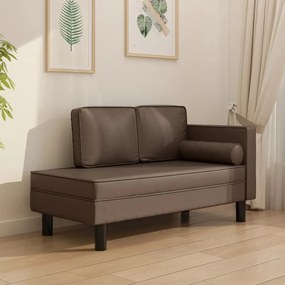 340697 vidaXL Pat de zi cu 2 locuri, maro, piele ecologică