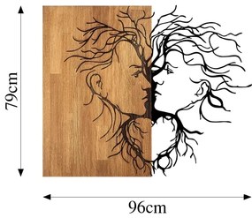 Decorațiune de perete 96x79 cm lemn/metal dragoste